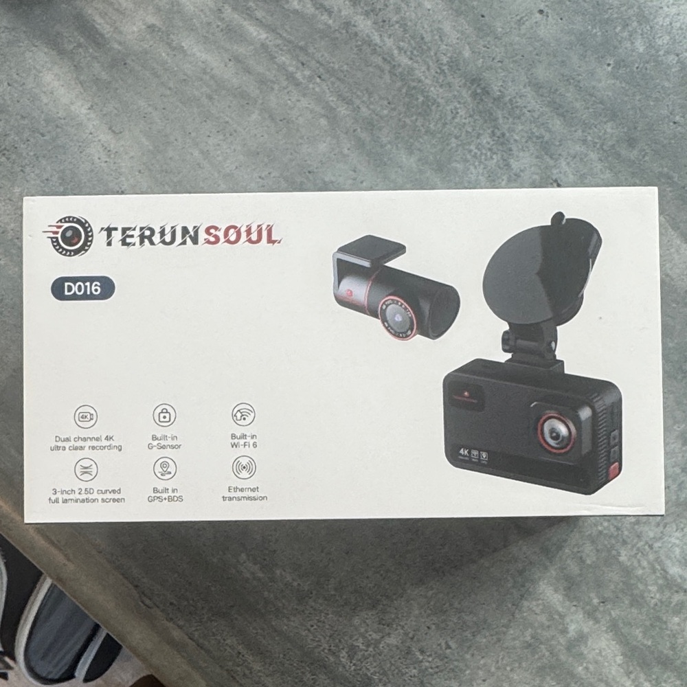 TERUNSOUL D016 Dual Channel Dash Cam - Black